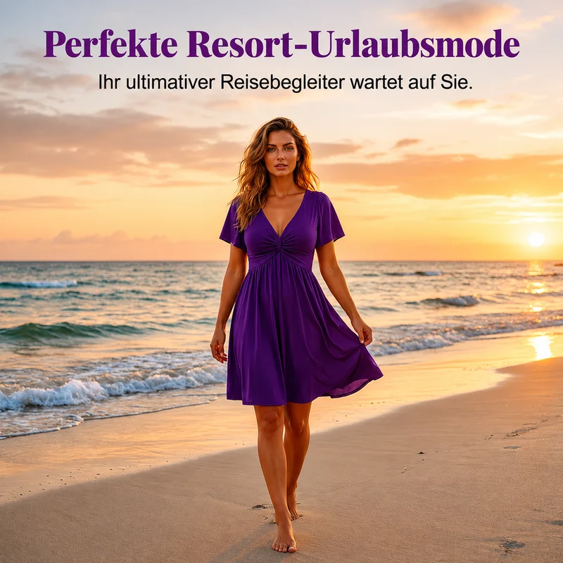 Kesalia | Fließendes Midikleid mit gedrehter Front