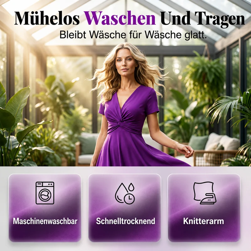 Kesalia | Fließendes Midikleid mit gedrehter Front