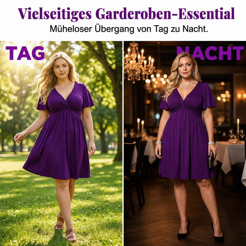 Kesalia | Fließendes Midikleid mit gedrehter Front