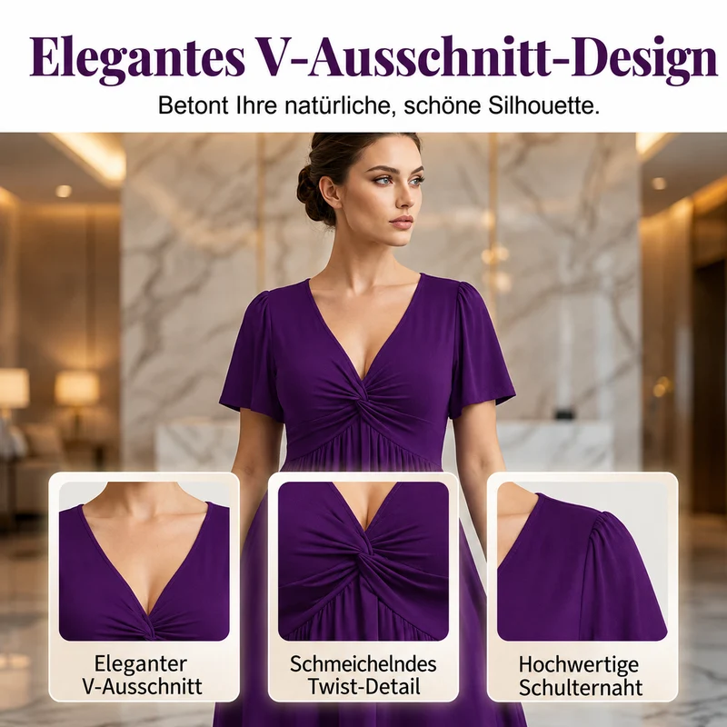 Kesalia | Fließendes Midikleid mit gedrehter Front