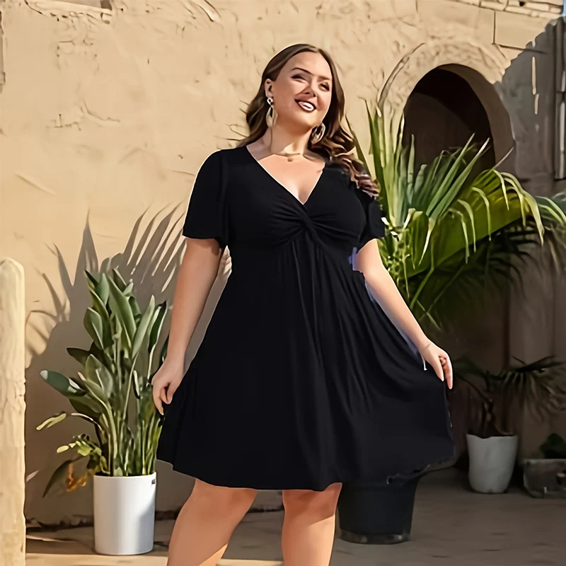Kesalia | Fließendes Midikleid mit gedrehter Front