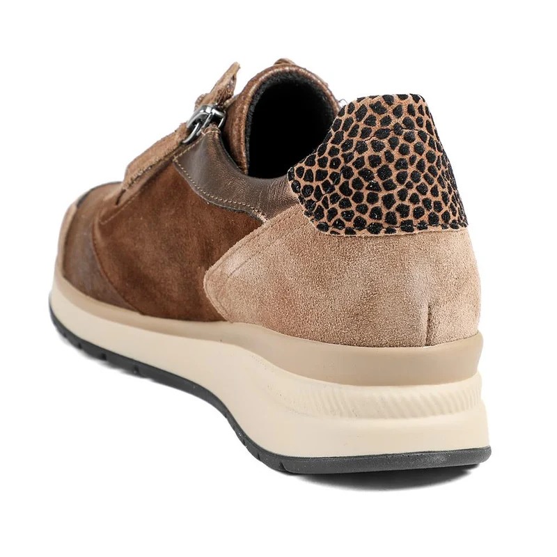 Gabor Leather Zip & Lace Trainers - GAB42029 / 329 512 - Espresso