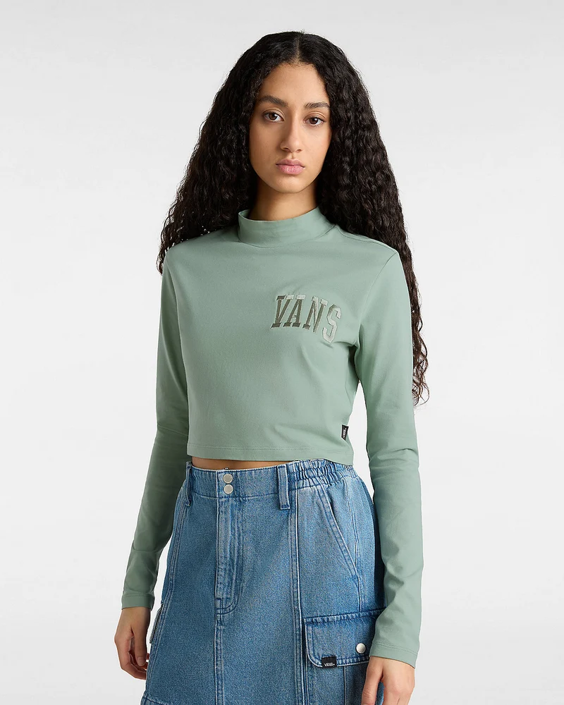 VANS Langärmliges Mini-T-Shirt mit Stehkragen für Damen – Eisberggrün