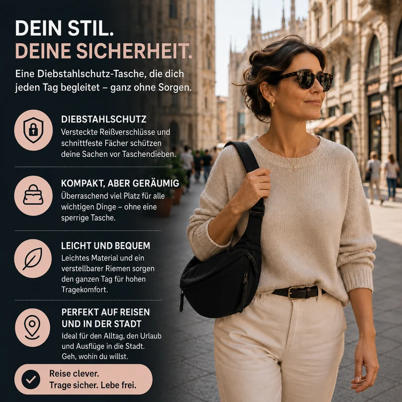 Joebell | Lässige Schultertasche mit verstellbarem Riemen