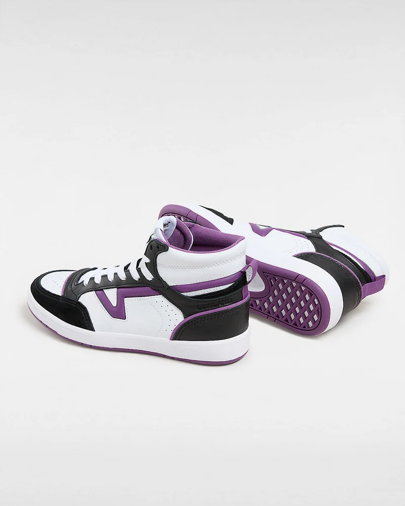 VANS Unisex Low Mid ComfyCush JMP Sneaker – Schwarz / Weiß / Lila