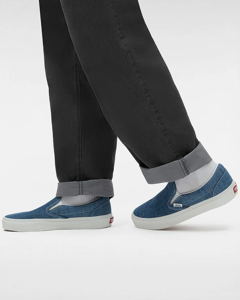 VANS Unisex Classic Slip-On Threaded Denim-Sneaker – Blau