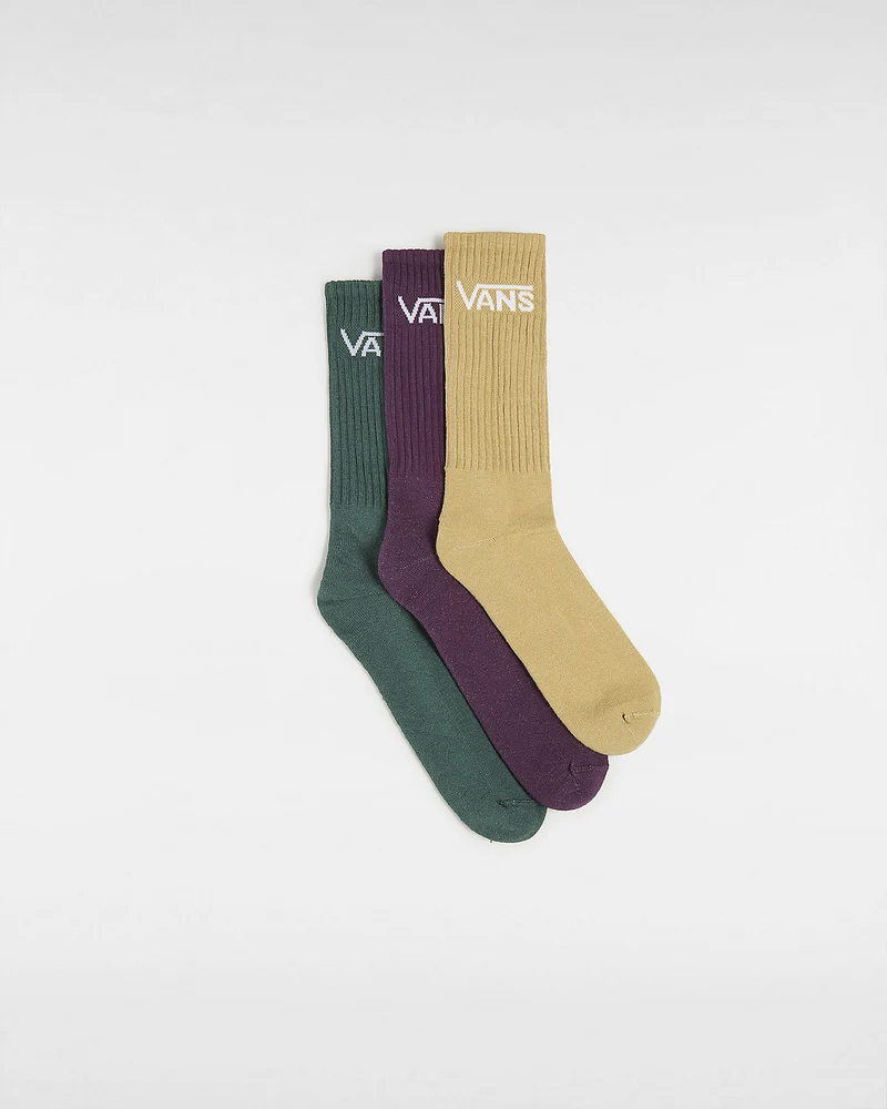 VANS Klassische Herren-Crew-Socken (3 Paar) – Antilope / Grün / Rot