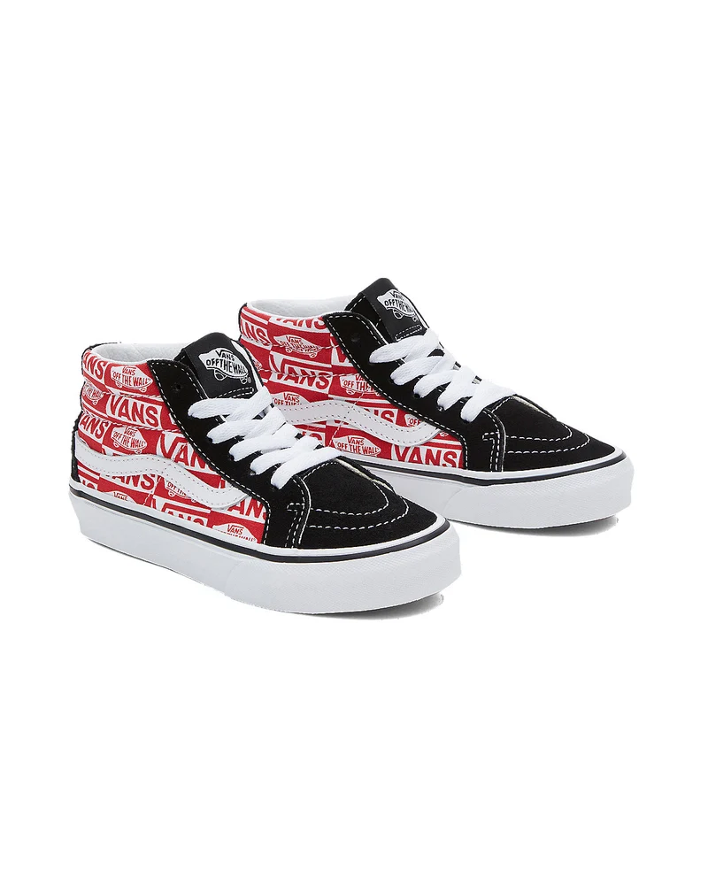 VANS Sk8-Mid Reissue-Turnschuhe für Kinder – Schwarz / Rot