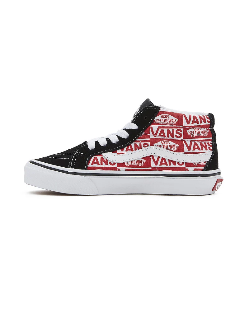 VANS Sk8-Mid Reissue-Turnschuhe für Kinder – Schwarz / Rot