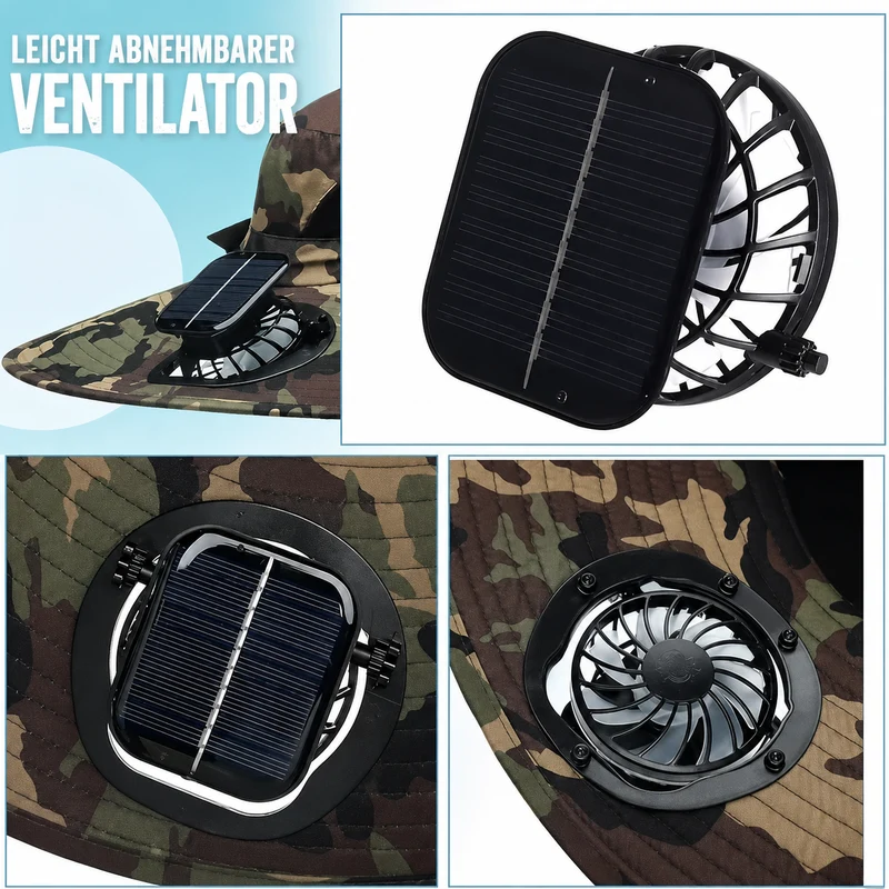 Olviero | Unisex-Sonnenhut mit Kühlventilator und breiter Krempe