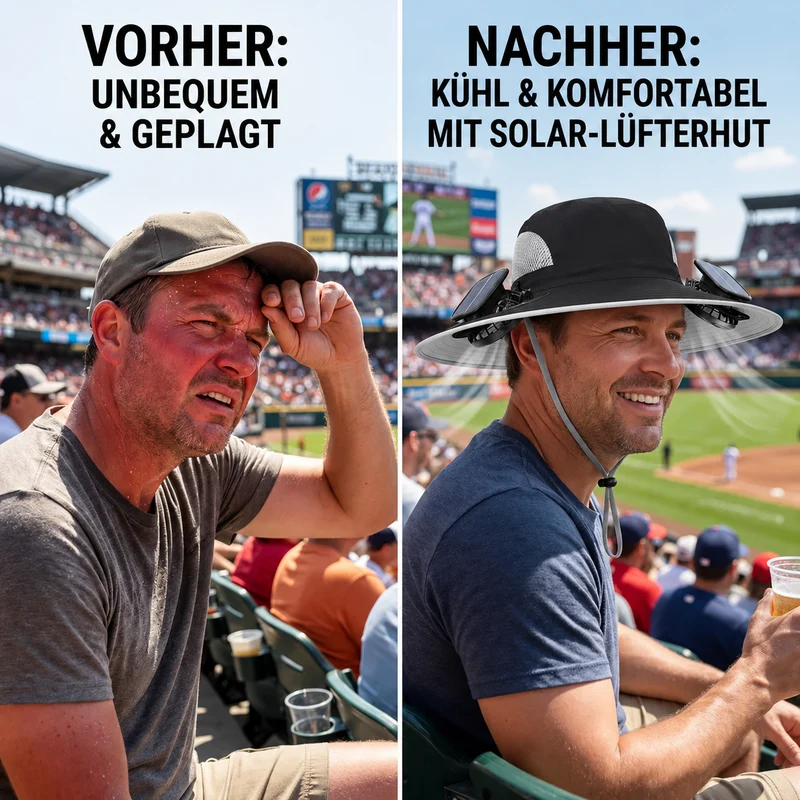 Olviero | Unisex-Sonnenhut mit Kühlventilator und breiter Krempe