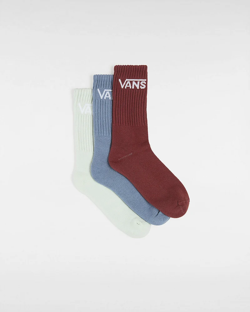 VANS Klassische Crew-Socken für Kinder (3 Paar) – Blau / Rot / Grün