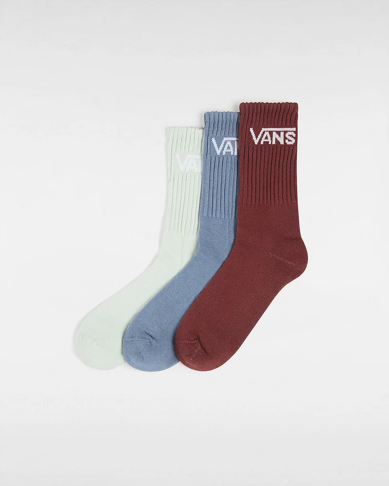 VANS Klassische Crew-Socken für Kinder (3 Paar) – Blau / Rot / Grün