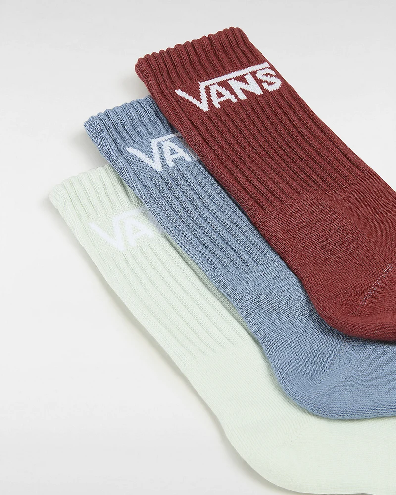 VANS Klassische Crew-Socken für Kinder (3 Paar) – Blau / Rot / Grün