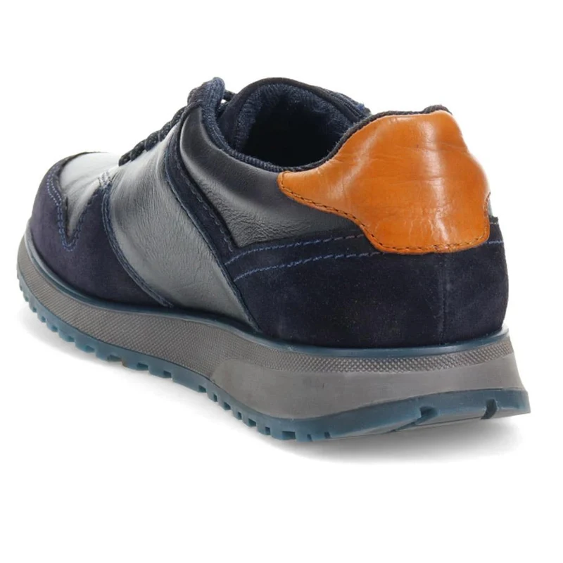 Casual Leather Lace-Up Shoes - BUG40523 / 326 009 - Navy