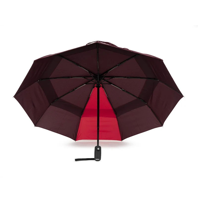 ROKA Regenschirm aus recyceltem Nylon „Waterloo“ in Pflaume/Cranberry