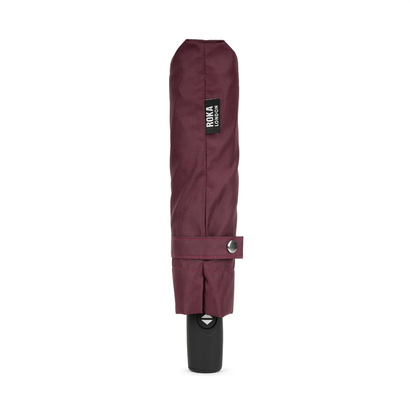 ROKA Regenschirm aus recyceltem Nylon „Waterloo“ in Pflaume/Cranberry