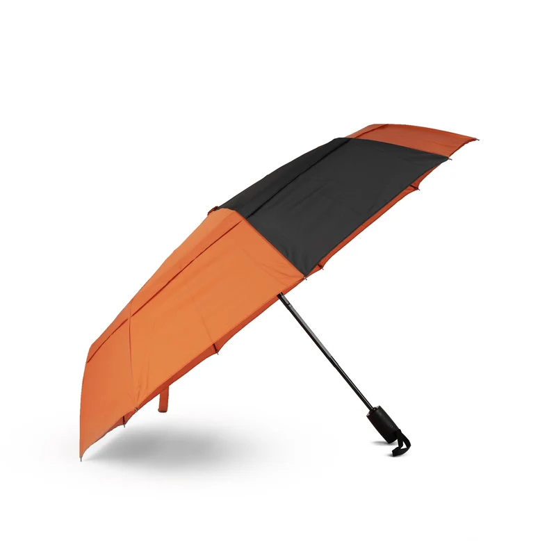 ROKA Waterloo Regenschirm aus recyceltem Nylon in gebranntem Orange/Schwarz