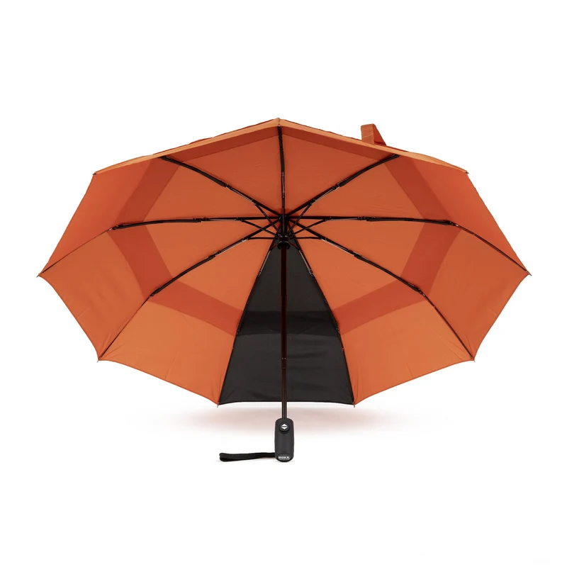 ROKA Waterloo Regenschirm aus recyceltem Nylon in gebranntem Orange/Schwarz