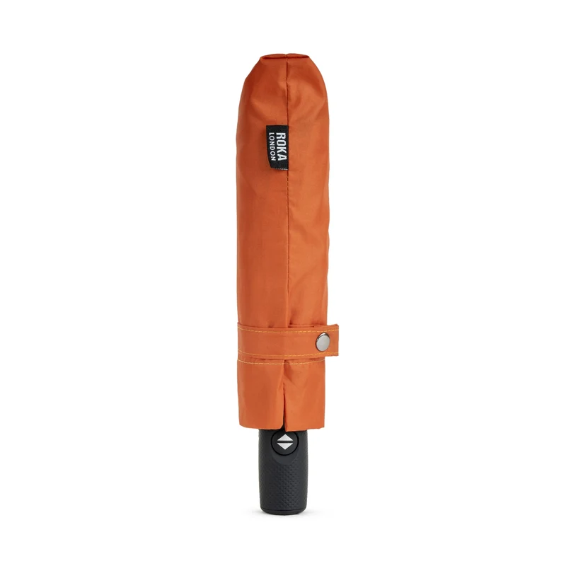 ROKA Waterloo Regenschirm aus recyceltem Nylon in gebranntem Orange/Schwarz