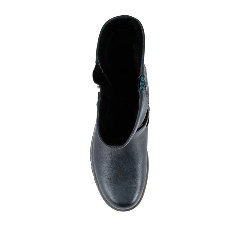 Dual Buckle Calf Length Boots - WK42018 / 328 044 - Teal