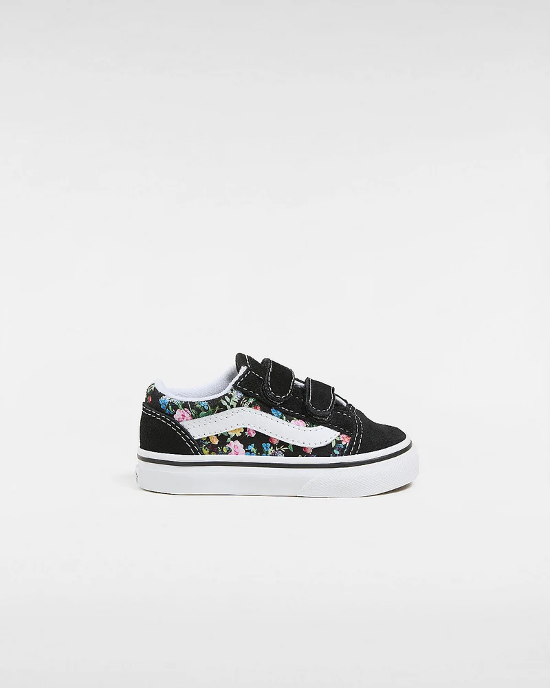 VANS Old Skool V Wild Bouquet-Turnschuhe für Kleinkinder – Schwarz
