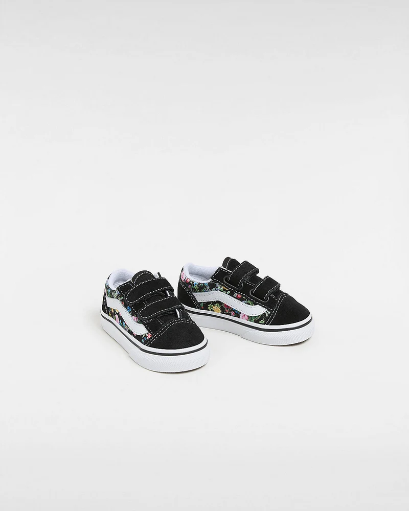 VANS Old Skool V Wild Bouquet-Turnschuhe für Kleinkinder – Schwarz