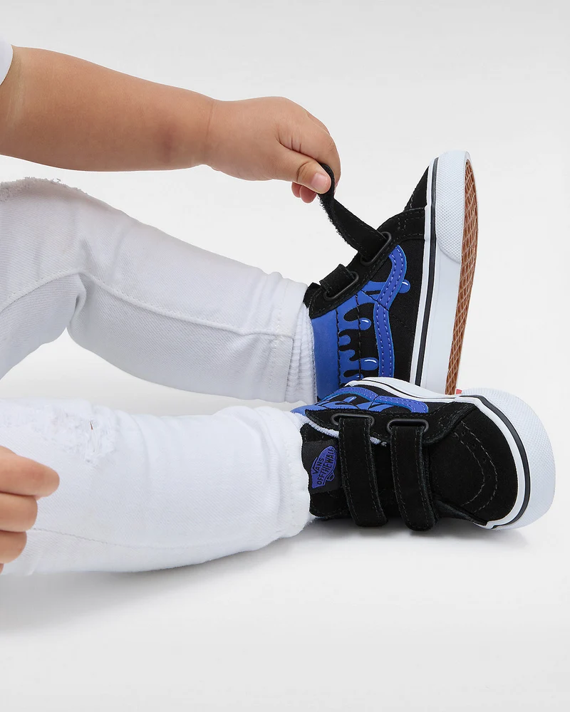 VANS Sk8-Mid Reissue V-Turnschuhe für Kleinkinder – Schwarz / Blau