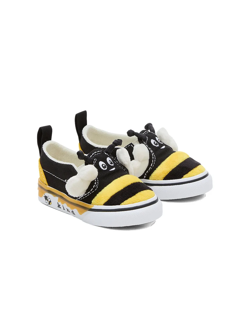 VANS Slip-on-Bee-Turnschuhe für Kleinkinder – Schwarz/Gelb