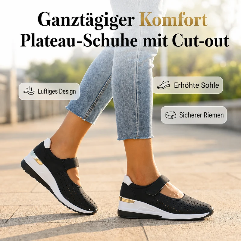 Amarise | Damen-Plateauschuhe mit Cut-outs und weichem Tragegefühl