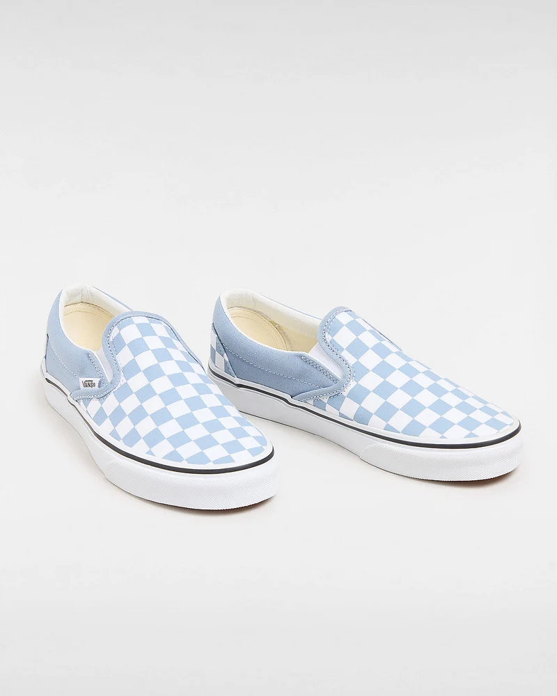 VANS Unisex Classic Slip-On Color Theory Checkerboard-Sneaker – Dusty Blue