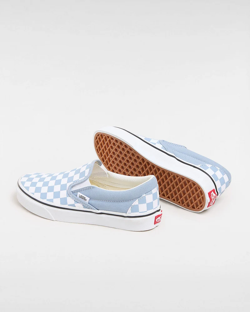 VANS Unisex Classic Slip-On Color Theory Checkerboard-Sneaker – Dusty Blue