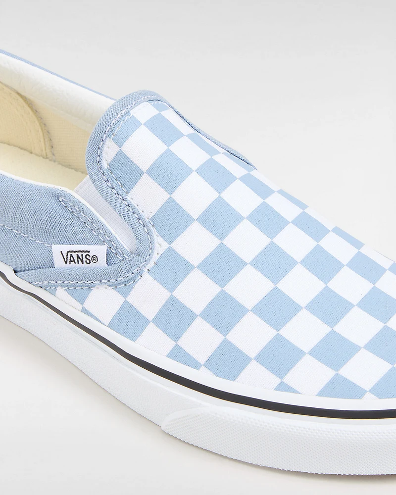 VANS Unisex Classic Slip-On Color Theory Checkerboard-Sneaker – Dusty Blue