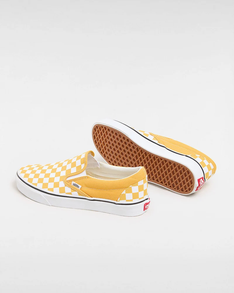 VANS Unisex Classic Slip-On Color Theory Checkerboard-Sneaker – Golden Glow