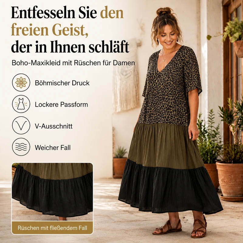 Oellame | Elegantes Maxikleid mit Stufenrock