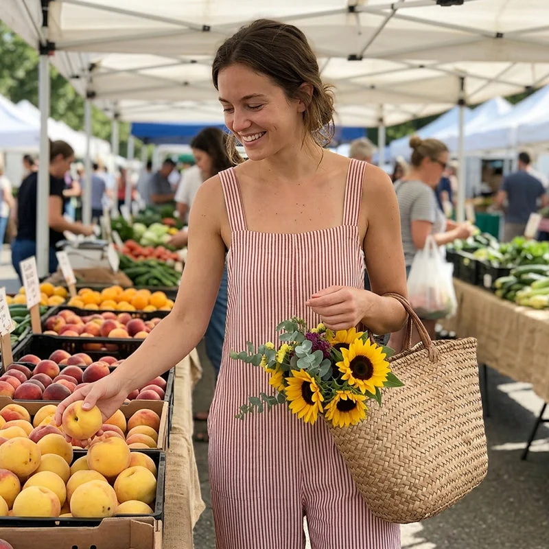 Lamjee | Gestreifter Casual-Jumpsuit mit schmalen Trägern