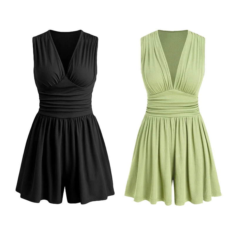 Sanbeia | Ärmelloser Playsuit mit Plisseetaille