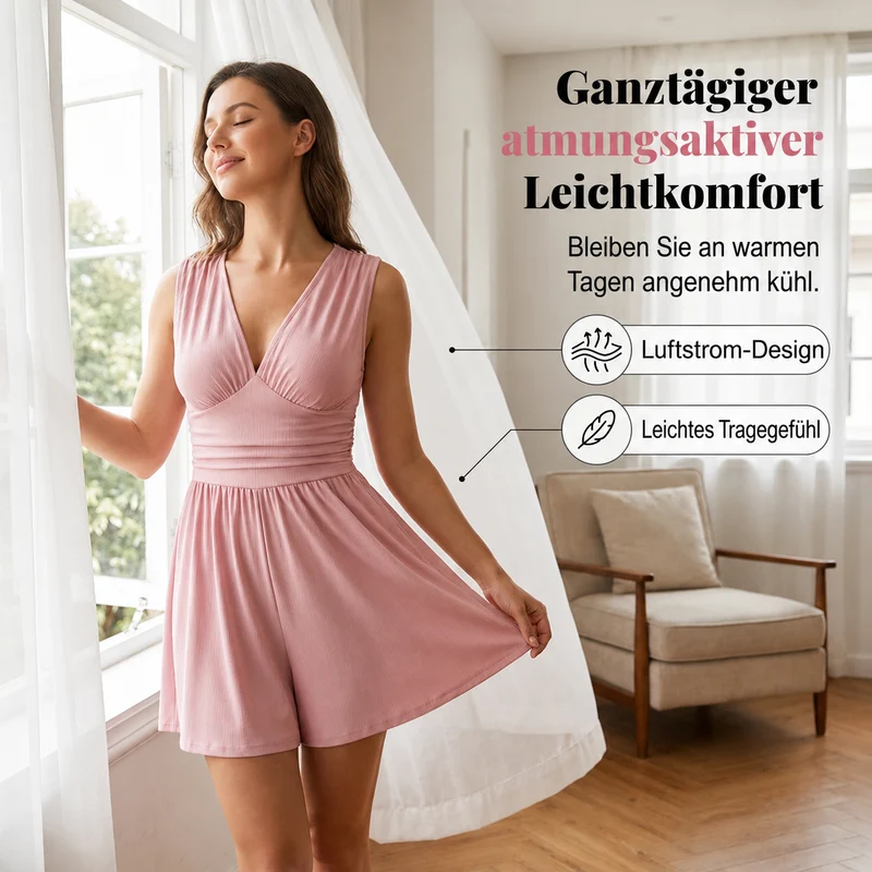 Sanbeia | Ärmelloser Playsuit mit Plisseetaille