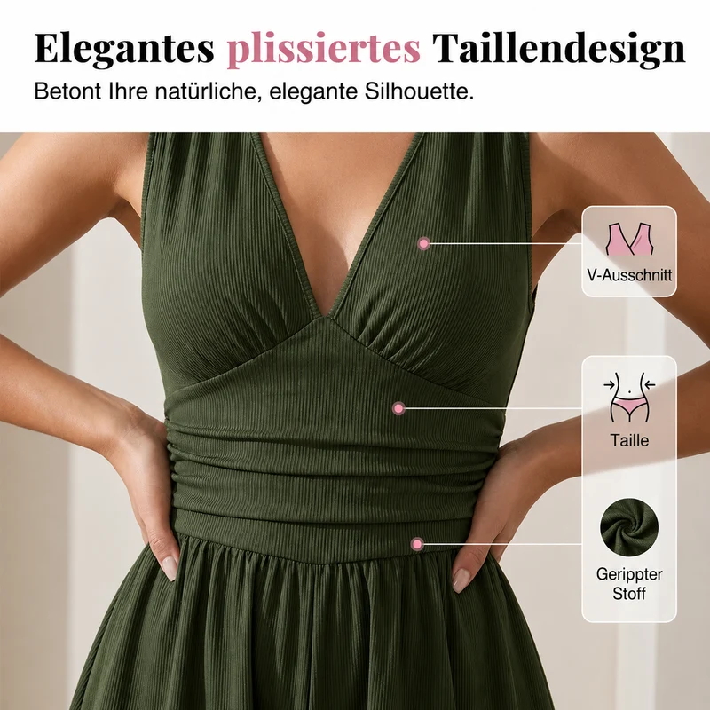 Sanbeia | Ärmelloser Playsuit mit Plisseetaille