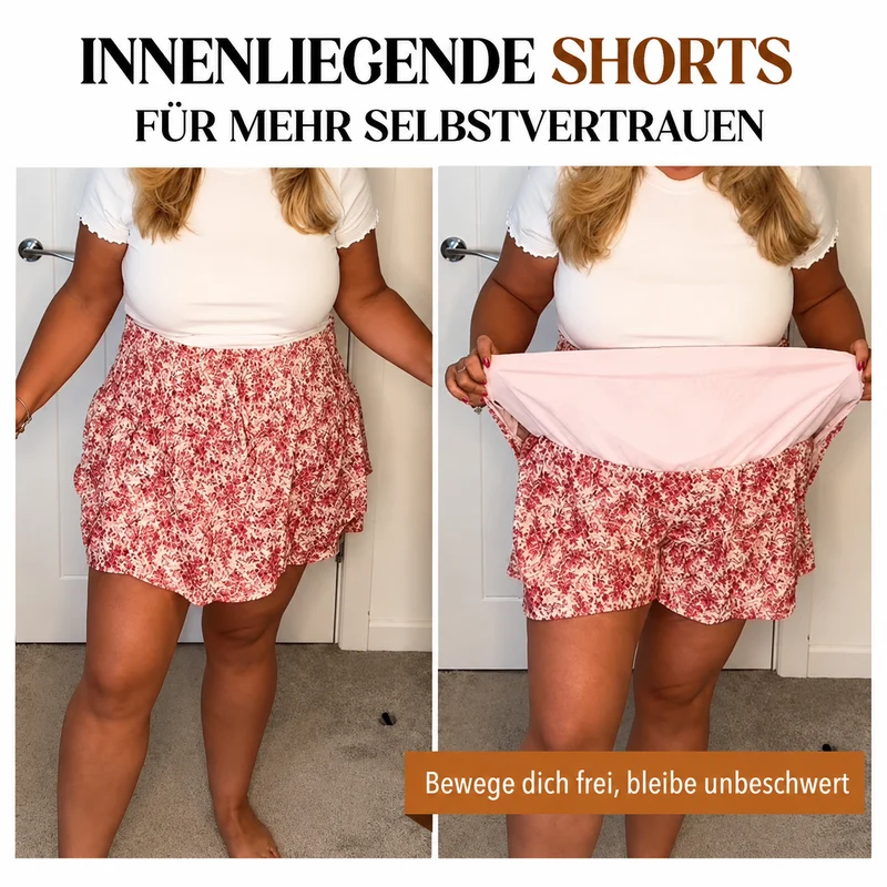 Pamelae | Floraler Stufen-Skort mit Rüschen