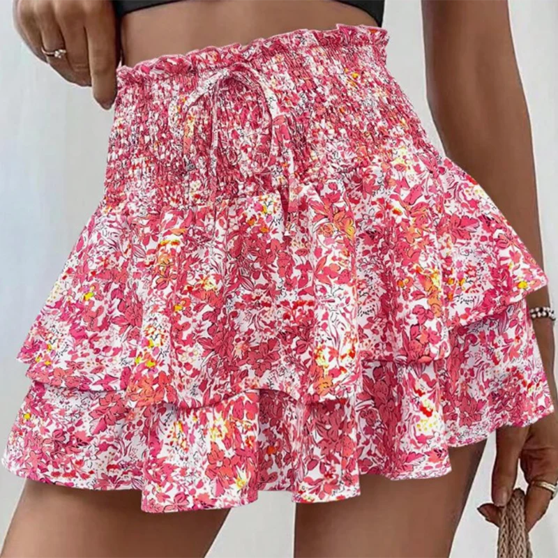 Pamelae | Floraler Stufen-Skort mit Rüschen