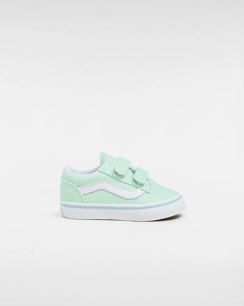 VANS Old Skool V Glitzer-Sneaker für Kleinkinder – Hellblau