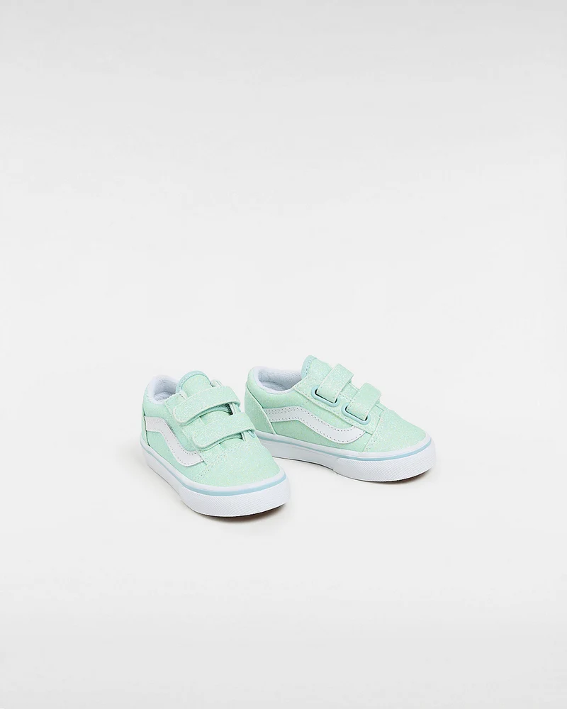 VANS Old Skool V Glitzer-Sneaker für Kleinkinder – Hellblau
