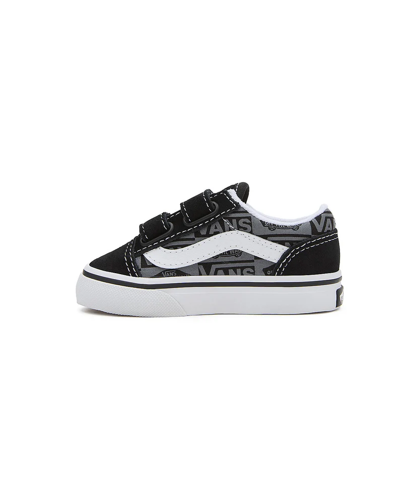 VANS Old Skool V Logo-Sneaker für Kleinkinder – Schwarz