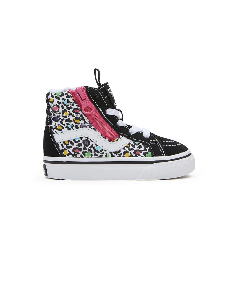 VANS Sk8-Hi Reissue Animal Pop-Sneaker mit seitlichem Reißverschluss für Kleinkinder – Schwarz