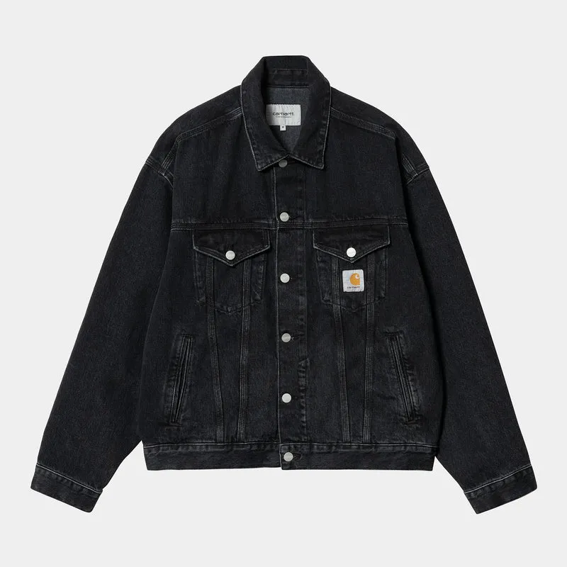 Carhartt WIP Herren Helston Jacke - Black Stone Washed