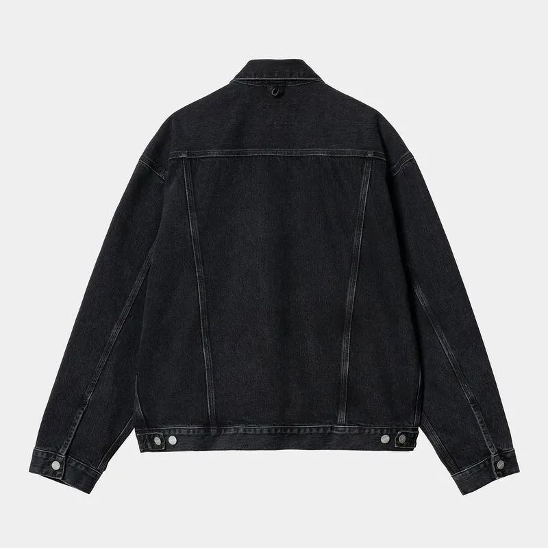 Carhartt WIP Herren Helston Jacke - Black Stone Washed