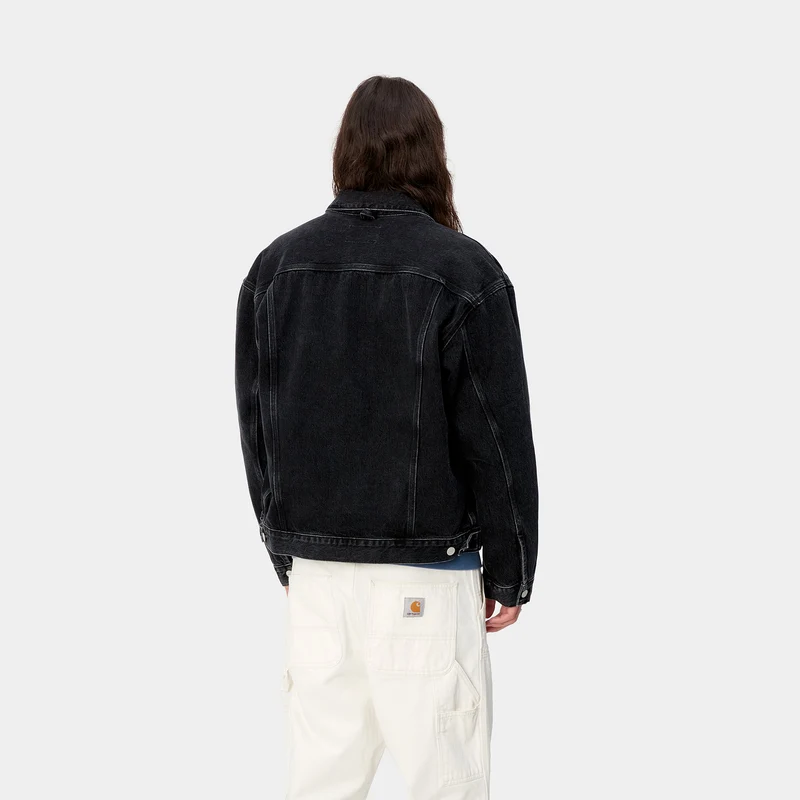 Carhartt WIP Herren Helston Jacke - Black Stone Washed