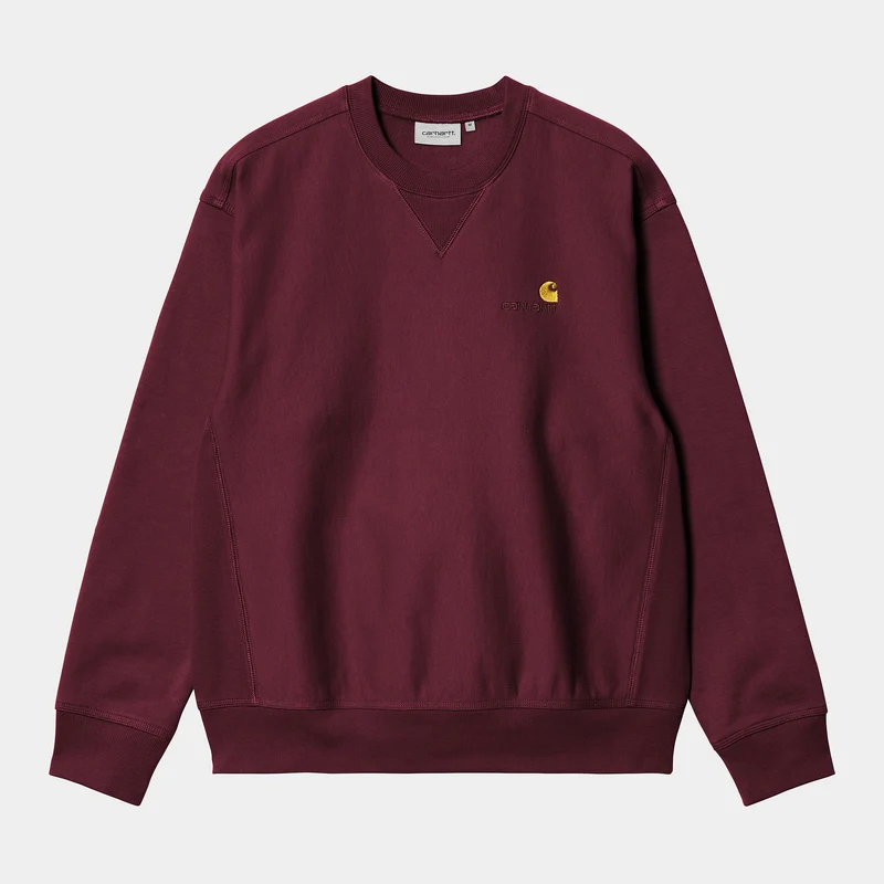 Carhartt WIP Herren American Script Sweatshirt - Malbec