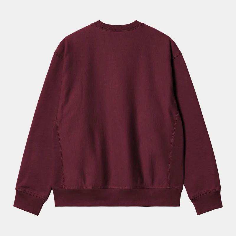 Carhartt WIP Herren American Script Sweatshirt - Malbec
